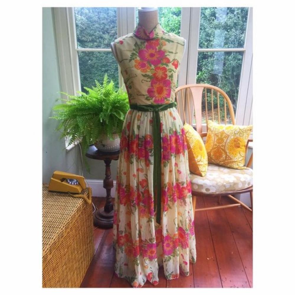 1970s Maxi Dress by Roland Klein for Marcel Fenez